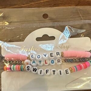 Pink and Multicolor Beaded Bracelet Set